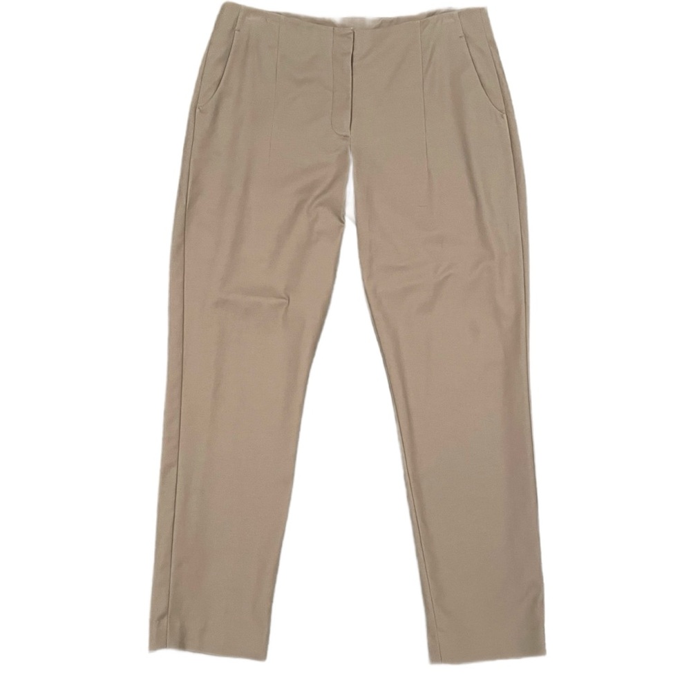 Tahari Women’s Size 10 Khaki Brown Cropped Pleated Mid Rise Dress Pants